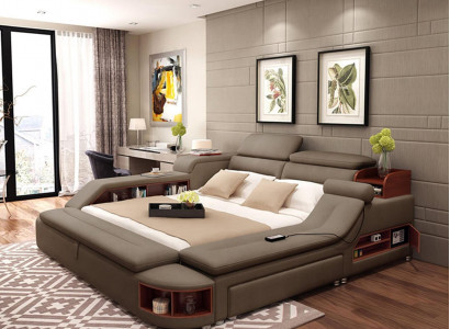 Lit multifonction Lits doubles Lit moderne Cadre de lit Lits 180x200cm